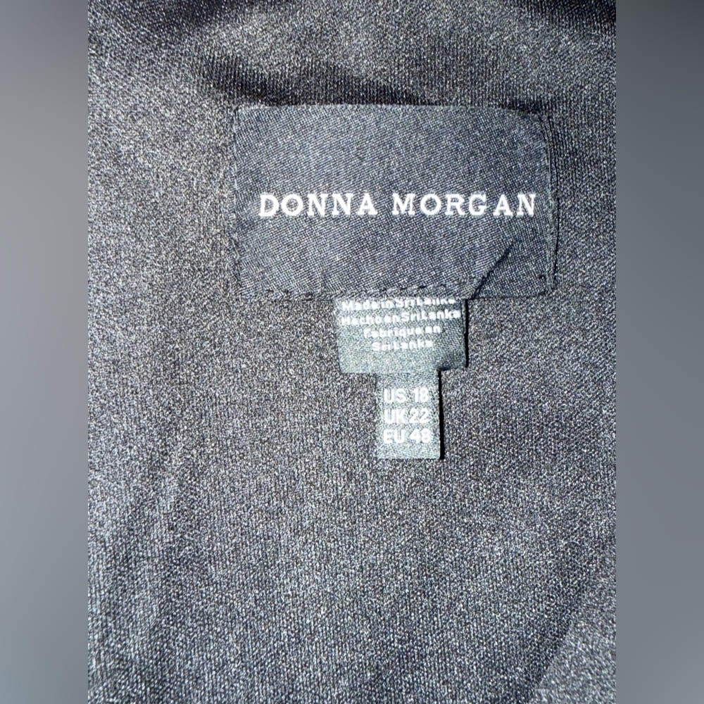 Donna Morgan Black Ruffle Shoulder - Wide Leg Jumpsuit sz 18 - Picture 3 of 6